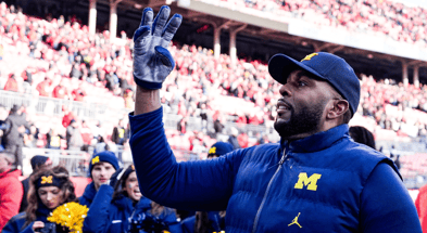 Michigan Wolverines football head coach Sherrone Moore after beating Ohio State. (Photo by Junfu Han / USA TODAY NETWORK via Imagn Images)